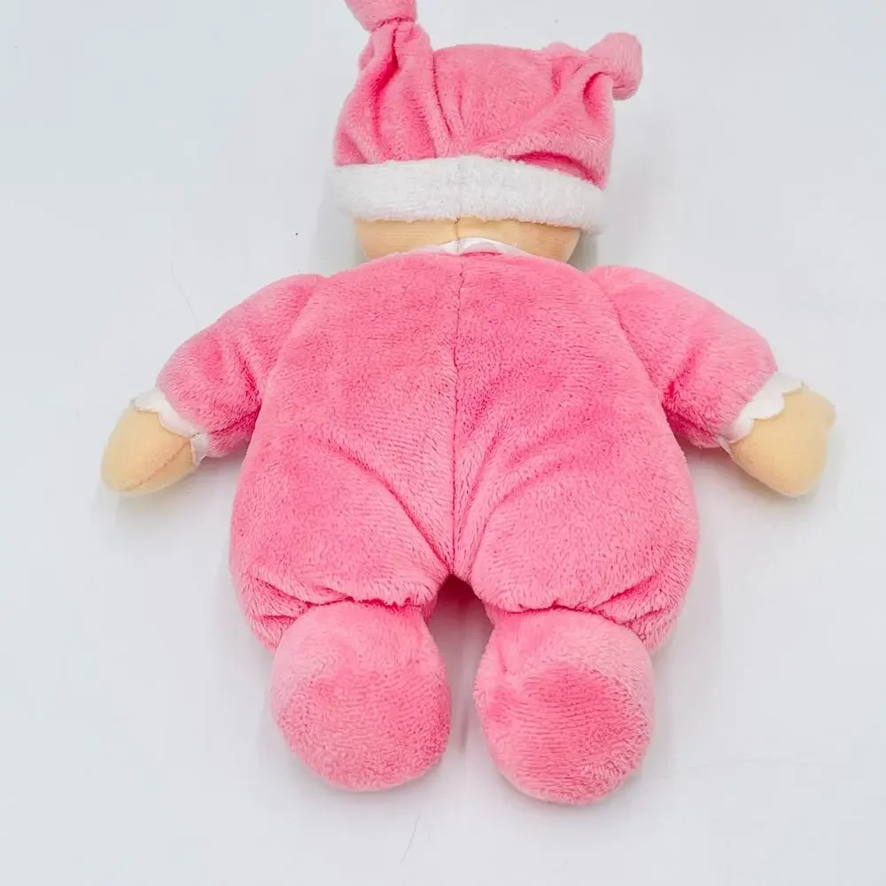 Carters Baby Soft Doll Plush Blonde Pink 3 Flowers Lovey 2010 Knotted Hat 60015